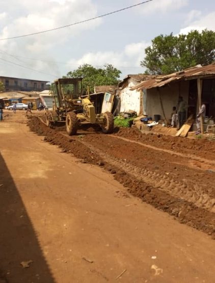 Les travaux de mise en forme de la voix dans le quartier Tapaté Djaouro Labarang! 1
